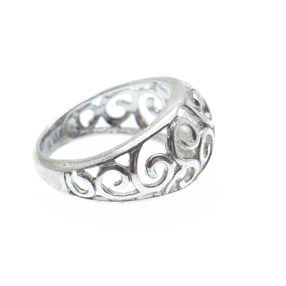 NEVADA 925 Sterling Silver Vintage Swirl Ring Size 5.25