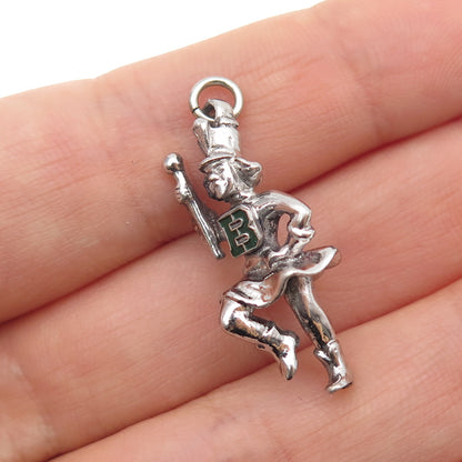 925 Sterling Silver Vintage Enamel Grand Marshall Parade 3D Charm Pendant