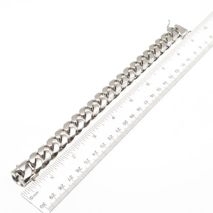 Aminov 925 Sterling Silver Hollow Cuban Link Bracelet 8.25"