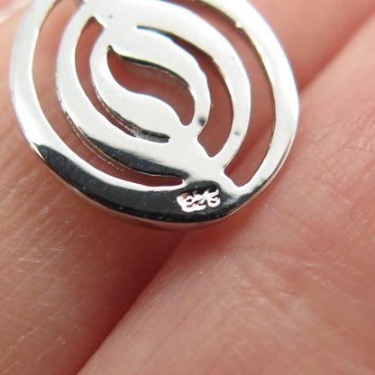 925 Sterling Silver Modernist Yin Yang Dangling Earrings