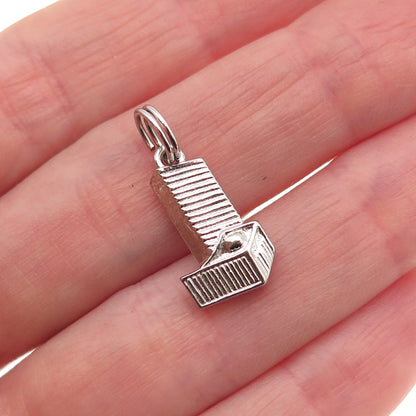 925 Sterling Silver Vintage United Nations Headquarters Mini Charm Pendant
