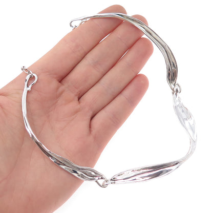 HAGIT GORALI 925 Sterling Silver Vintage Israel Modernist Chain Necklace 20"