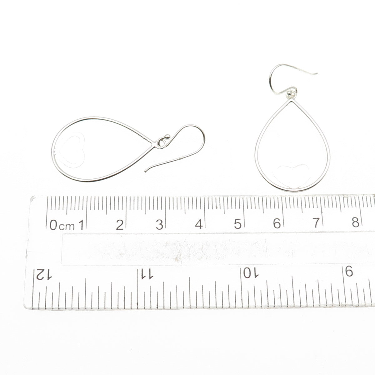 925 Sterling Silver Heart Teardrop Dangle Earrings