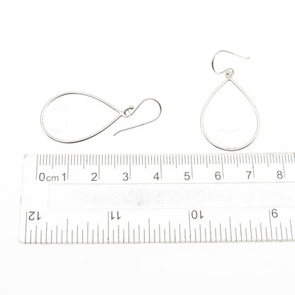 925 Sterling Silver Heart Teardrop Dangle Earrings