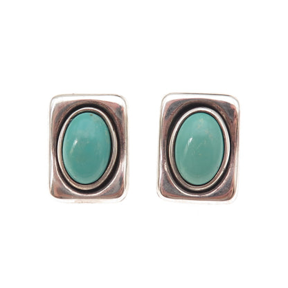 Robert Lee Morris 925 Sterling Silver Vintage Real Turquoise Modernist Earrings