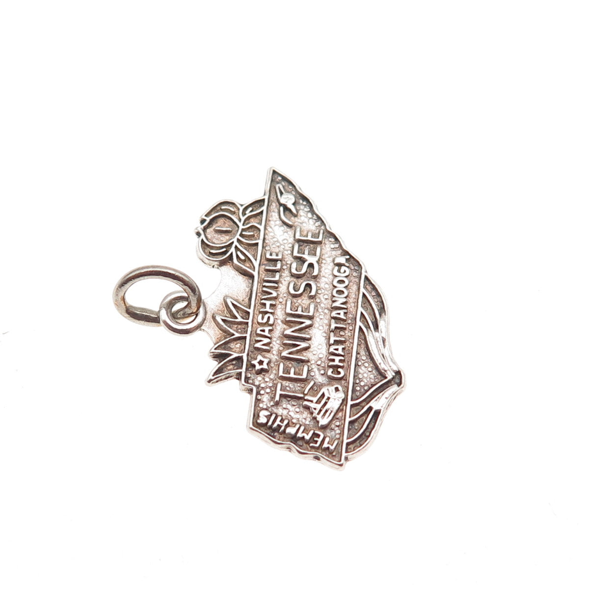 FRENCH & FRANKLIN 925 Sterling Silver Vintage Tennessee Map Mini Charm Pendant