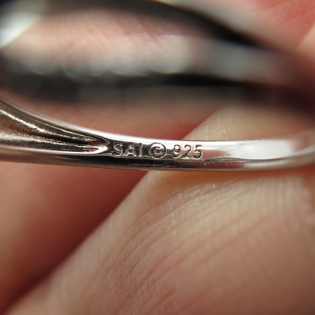 SAI 925 Sterling Silver Round-Cut C Z Engagement Ring Size 7