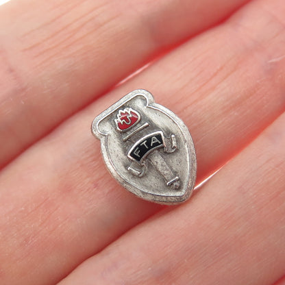 LEAVENS 925 Sterling Silver Antique Enamel Future Teachers of America Pin