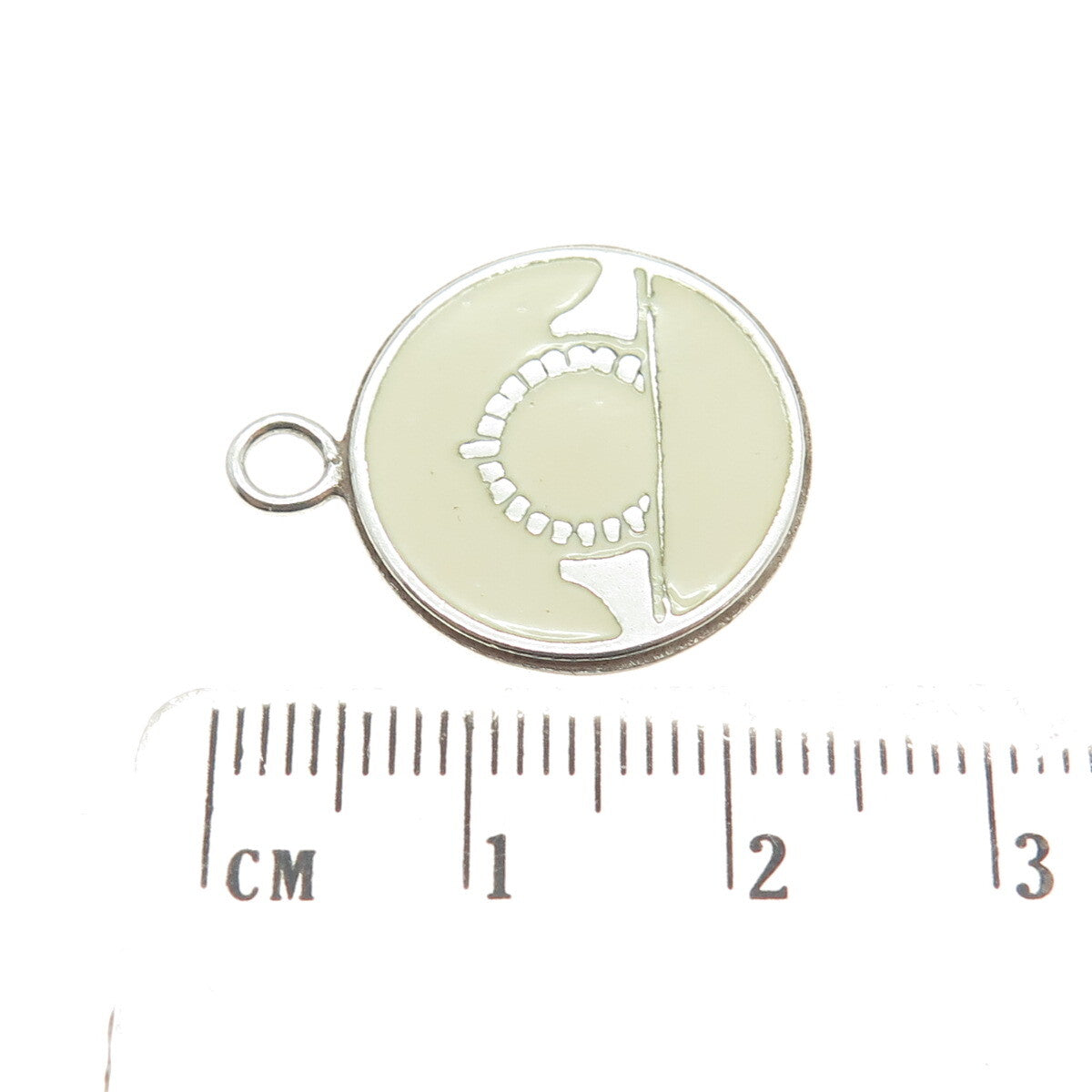 925 Sterling Silver Vintage Enamel Sunrise Minimalist Charm Pendant