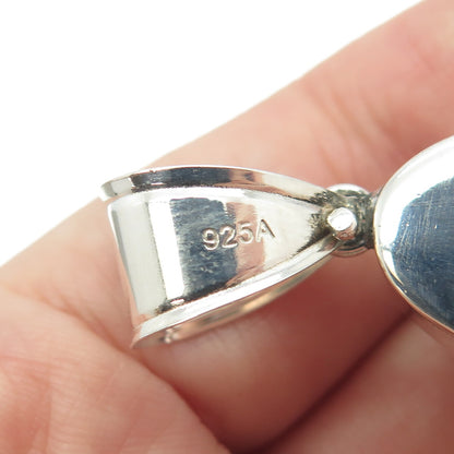925 Sterling Silver Vintage Real Sea Shell Pendant