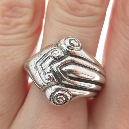 AKR AMY KAHN RUSSELL 925 Sterling Silver Vintage Column Pendant Ring Size 6.5
