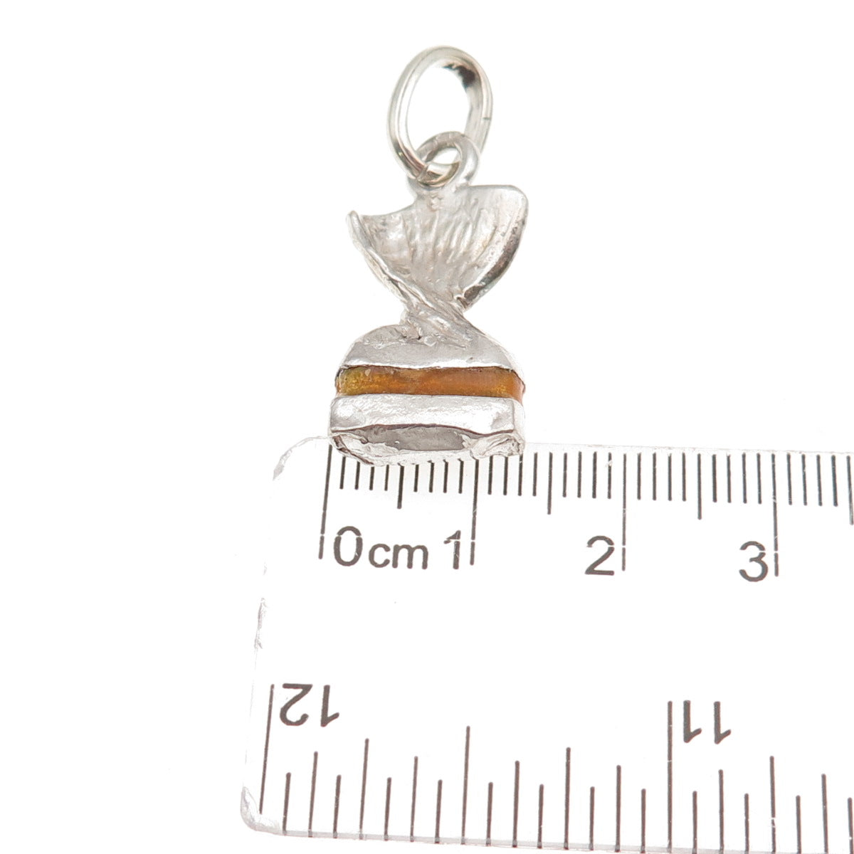 800 Silver Vintage Italy Enamel Candy Charm Pendant