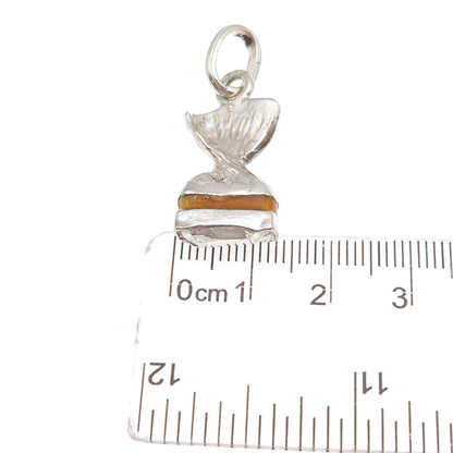 800 Silver Vintage Italy Enamel Candy Charm Pendant