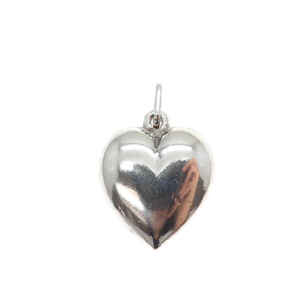 925 Sterling Silver Vintage Italy Heart Chatelaine Minimalist Charm Pendant
