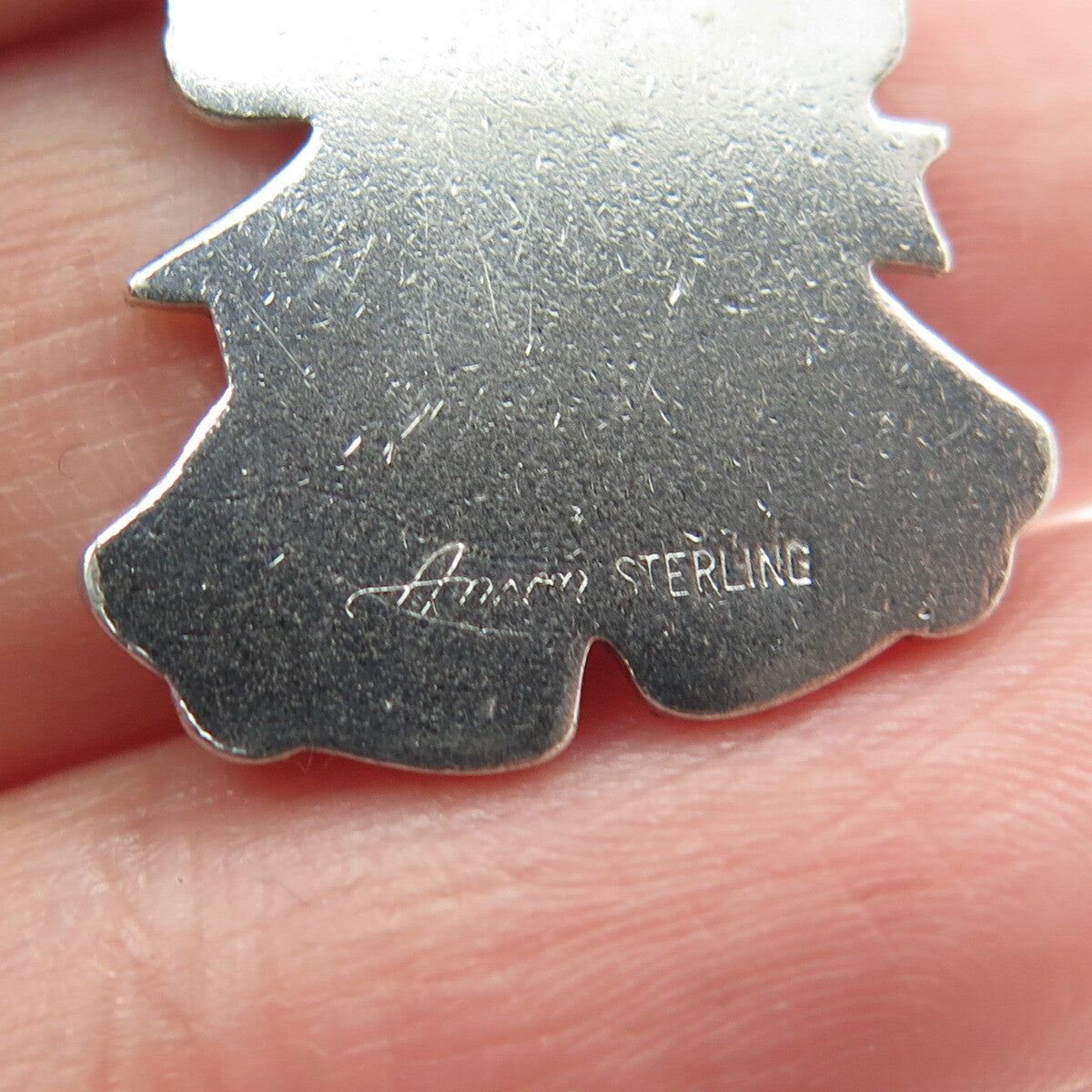 ANSON 925 Sterling Silver Vintage Christmas Bells Pendant
