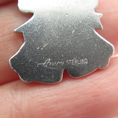 ANSON 925 Sterling Silver Vintage Christmas Bells Pendant