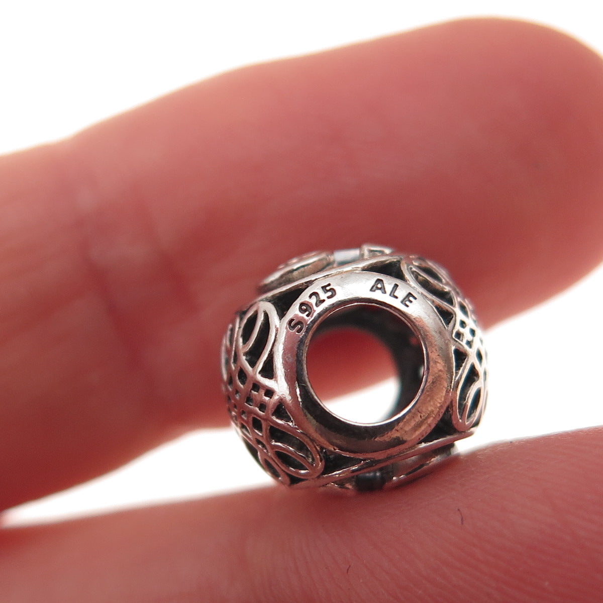 Pandora 925 Sterling Silver C Z Letter F Initial Slide Bead Charm