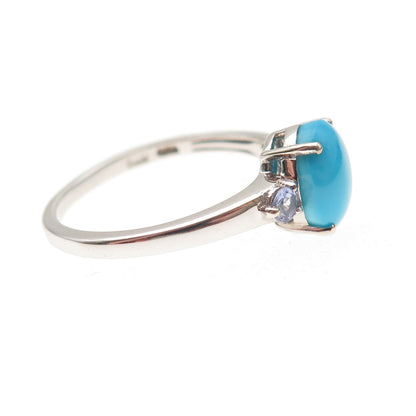 Chuck Clemency 925 Sterling Silver Real Turquoise & Tanzanite Ring Size 8