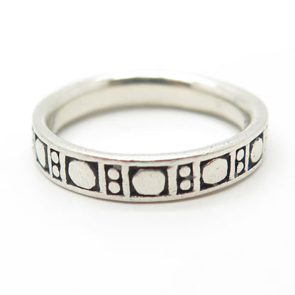 925 Sterling Silver Vintage Dotted Band Ring Size 8