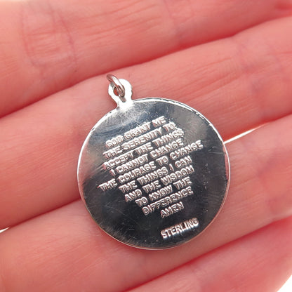925 Sterling Silver Vintage Prayer Hands Religious Charm Pendant