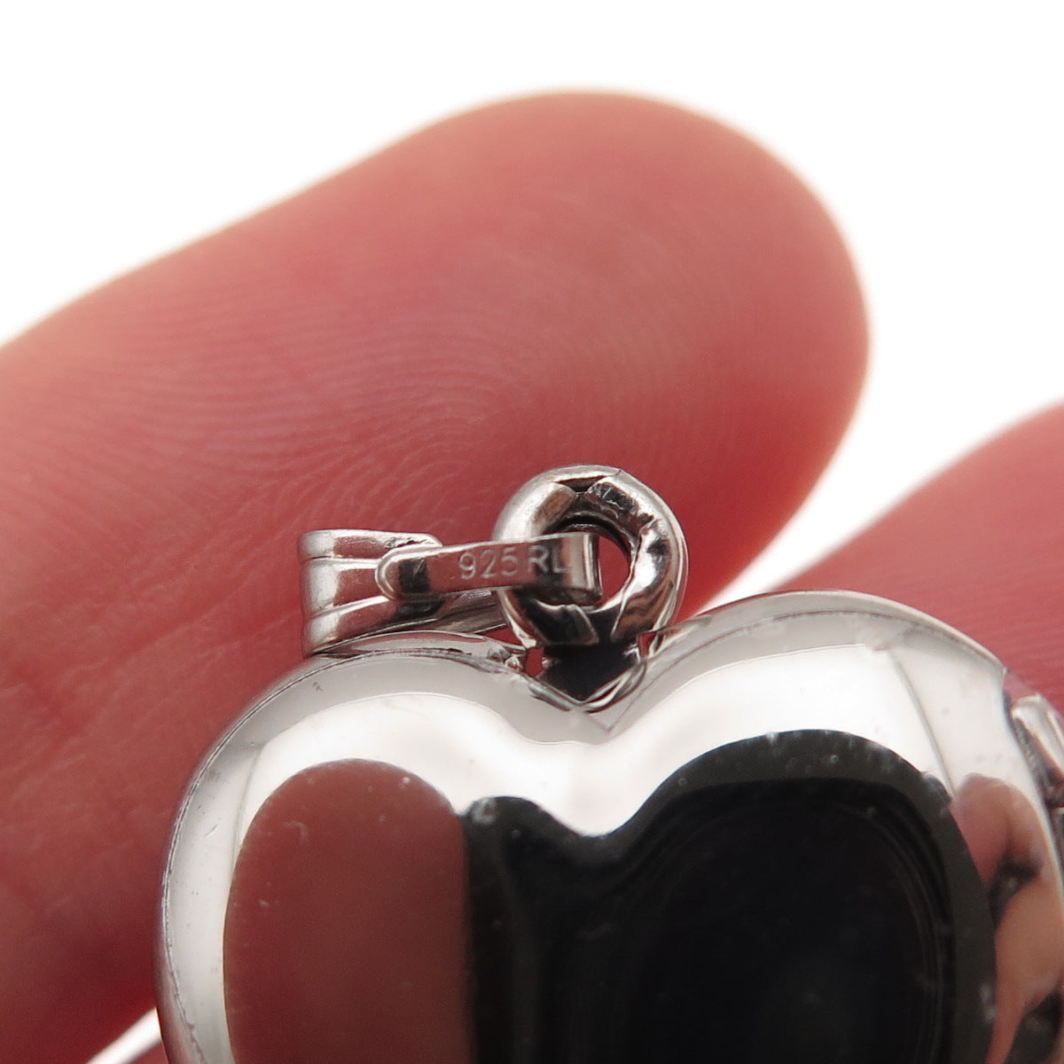 Tru-Kay 925 Sterling Silver Vintage Real MOP Heart Locket Charm Pendant