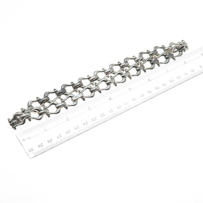 925 Sterling Silver Vintage Italy Modernist Horseshoe Chain Necklace 16"