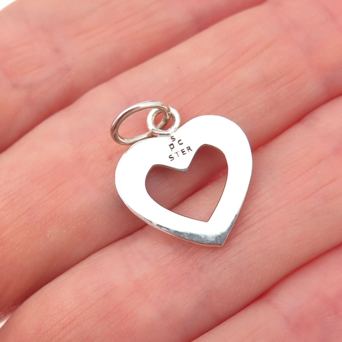 925 Sterling Silver Vintage Real Turquoise Inlay Heart Charm Pendant
