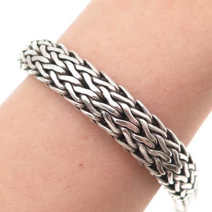 John Hardy 925 Sterling Silver Vintage 10mm Woven Icon Bracelet 6.25"