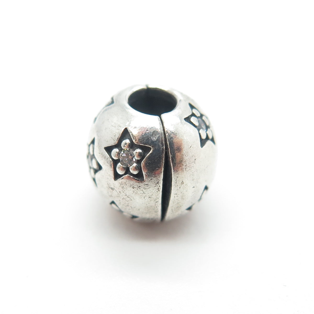 PANDORA 925 Sterling Silver C Z Twinkle Twinkle Bead Charm Clip Lock