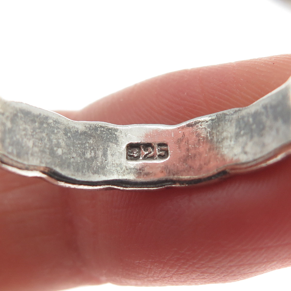 925 Sterling Silver Vintage Celtic Knot Oxidized Band Ring Size 11.75