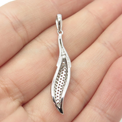 925 Sterling Silver C Z Modernist Pendant