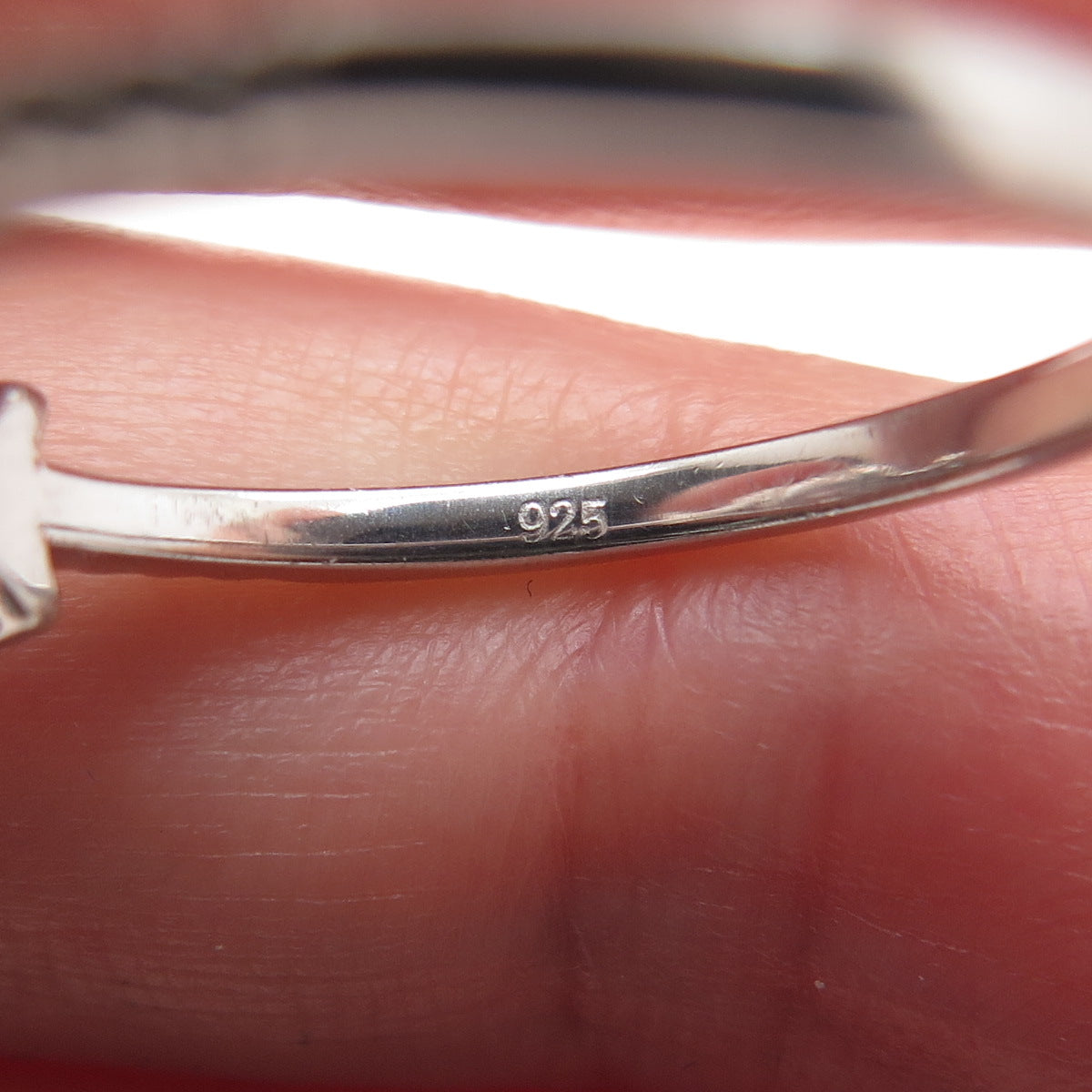 925 Sterling Silver Round-Cut C Z Engagement Ring Size 8