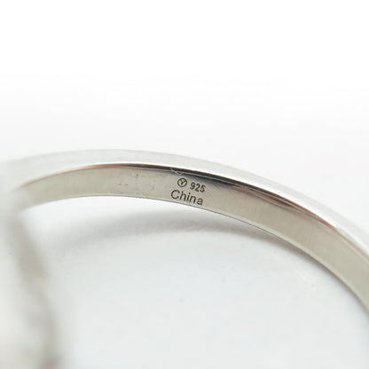 925 Sterling Silver Real Round-Cut Diamond & Citrine Engagement Ring Size 5