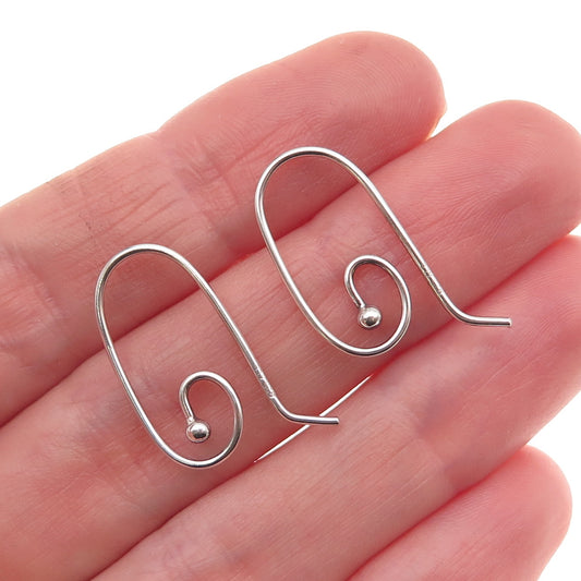 Pandora 925 Sterling Silver Spiral Hook Charm Holder Earrings