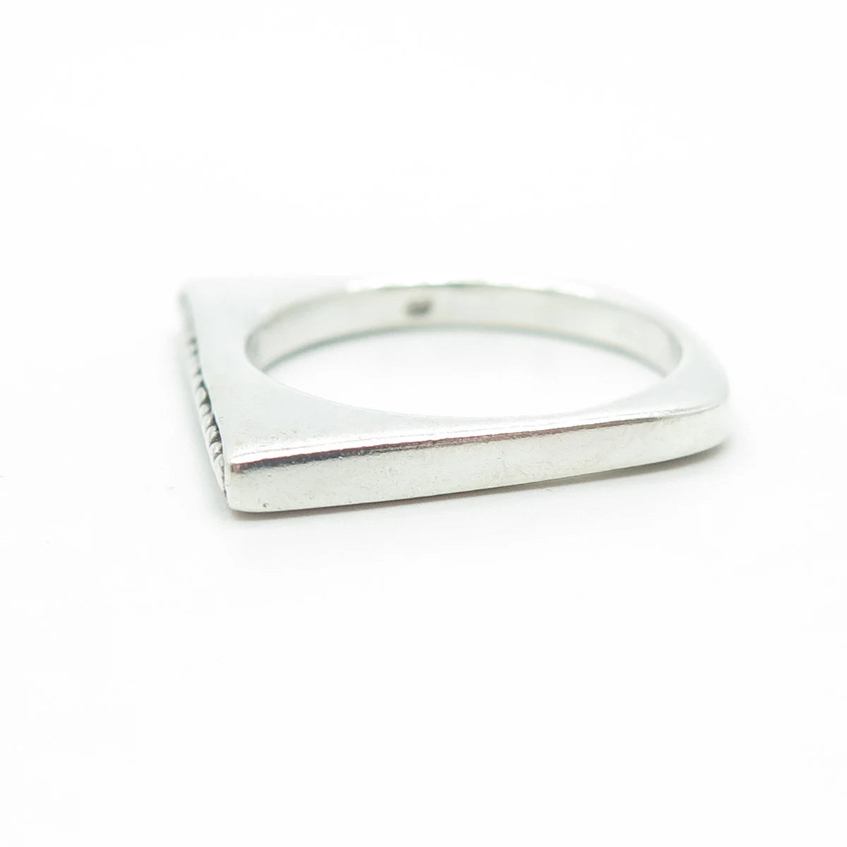 925 Sterling Silver Vintage Granulated Bar Stackable Ring Size 7.5
