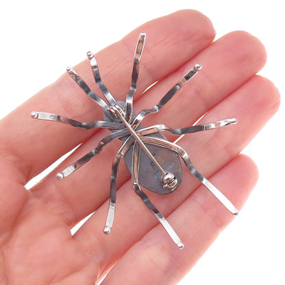 Elaine Sam Navajo Old Pawn 925 Sterling Silver Vintage Slider Tribal Pin Brooch