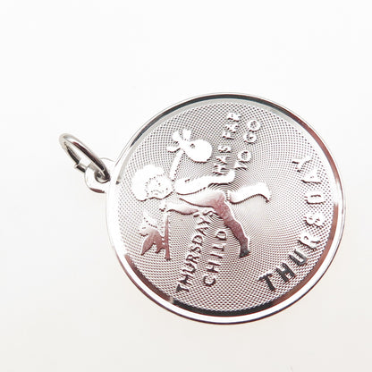 JAY POSON 925 Sterling Silver Vintage Thursday's Child Charm Pendant