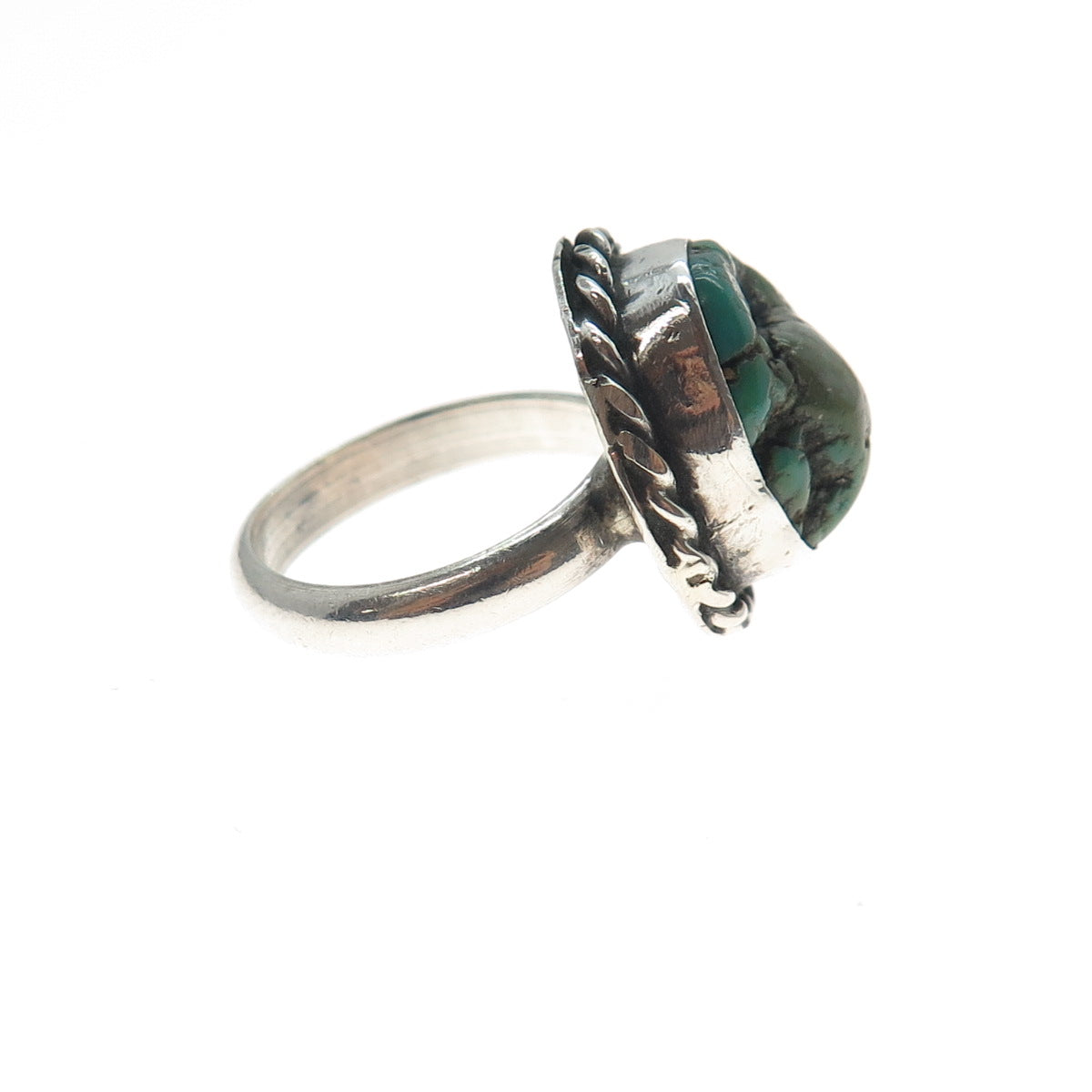Kenneth Jones Navajo Old Pawn 925 Sterling Silver Vintage Turquoise Ring Size 6