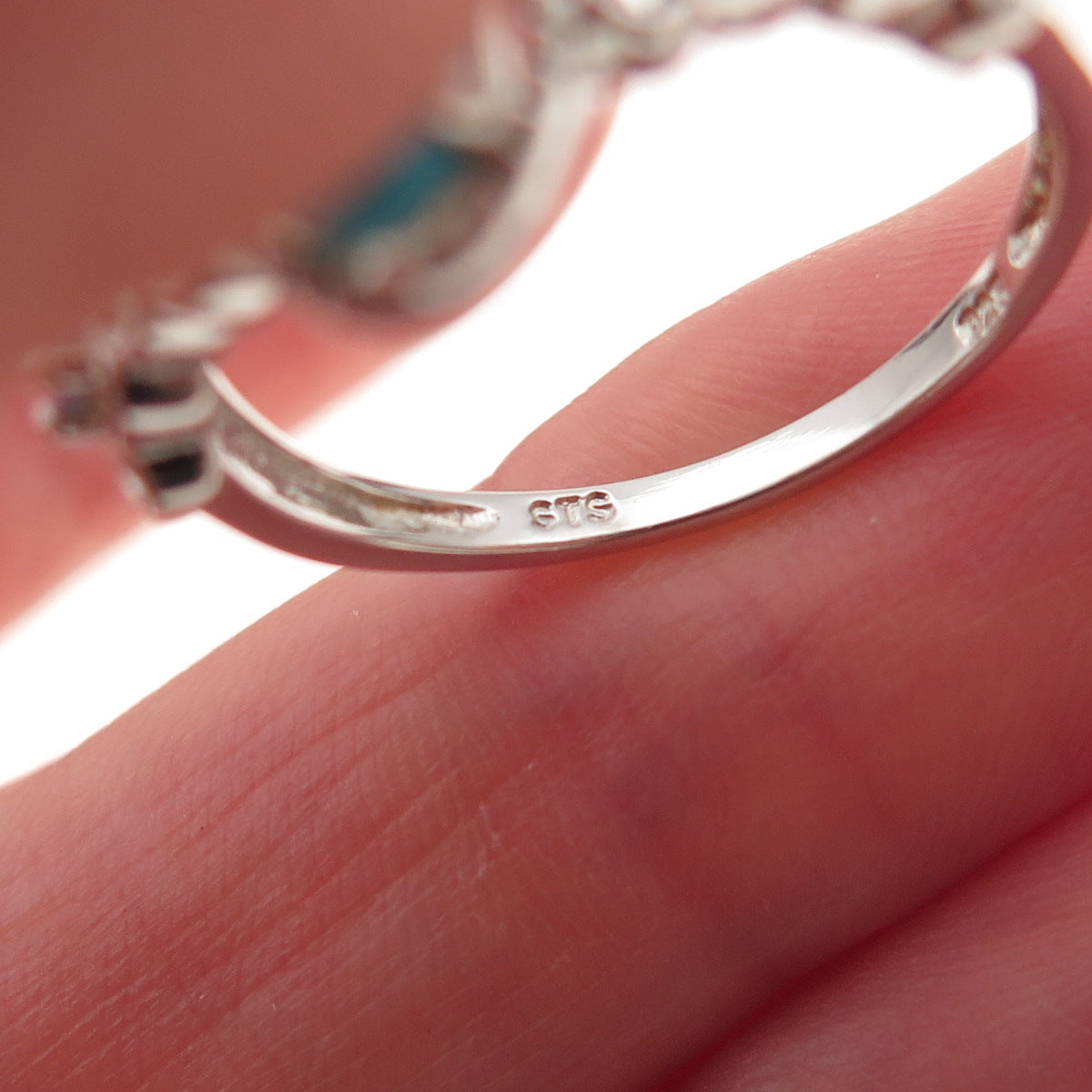 Chuck Clemency 925 Sterling Silver Real Turquoise & Tanzanite Ring Size 8