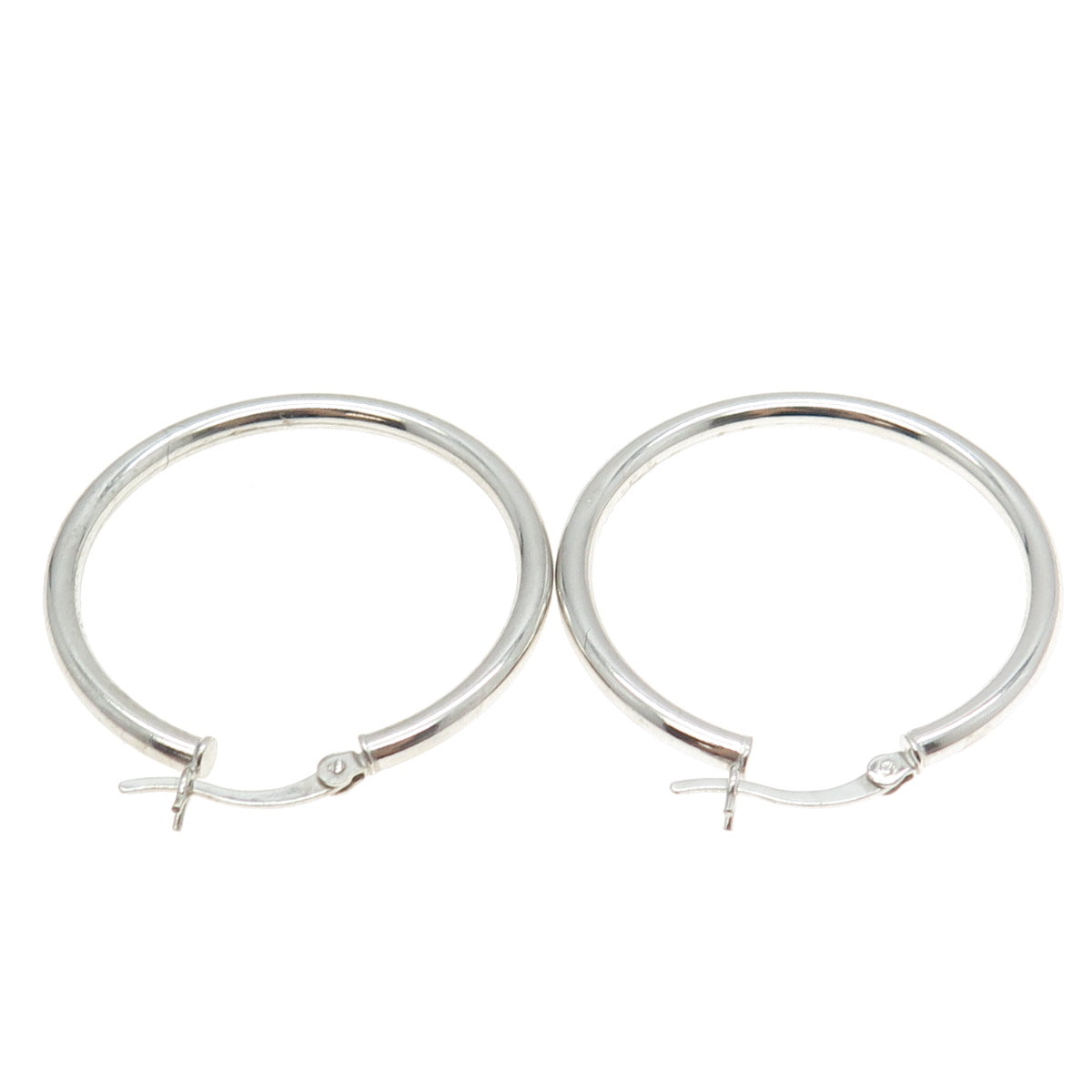 925 Sterling Silver Tube Hoop Earrings