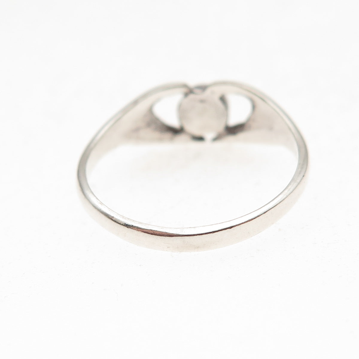 925 Sterling Silver Vintage Enamel Irish Claddagh Oxidized Ring Size 6.75