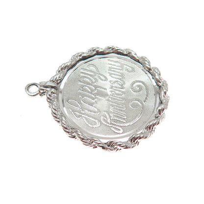 ELCO 925 Sterling Silver Vintage Happy Anniversary Charm Pendant