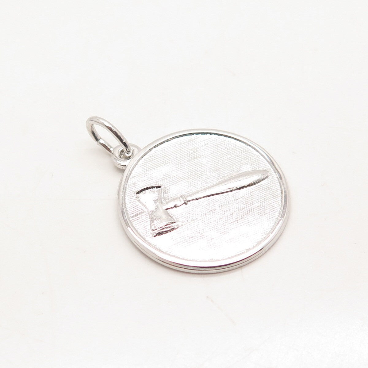 925 Sterling Silver Vintage Judge's Hammer Charm Pendant