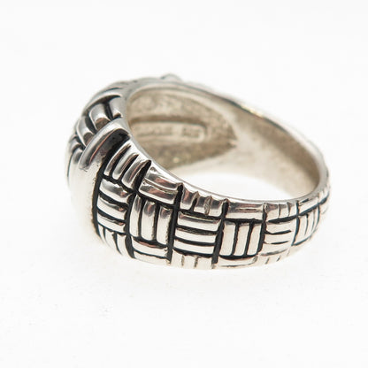 ESPO Joseph Esposito 925 Sterling Silver Vintage Woven Oxidized Ring Size 7
