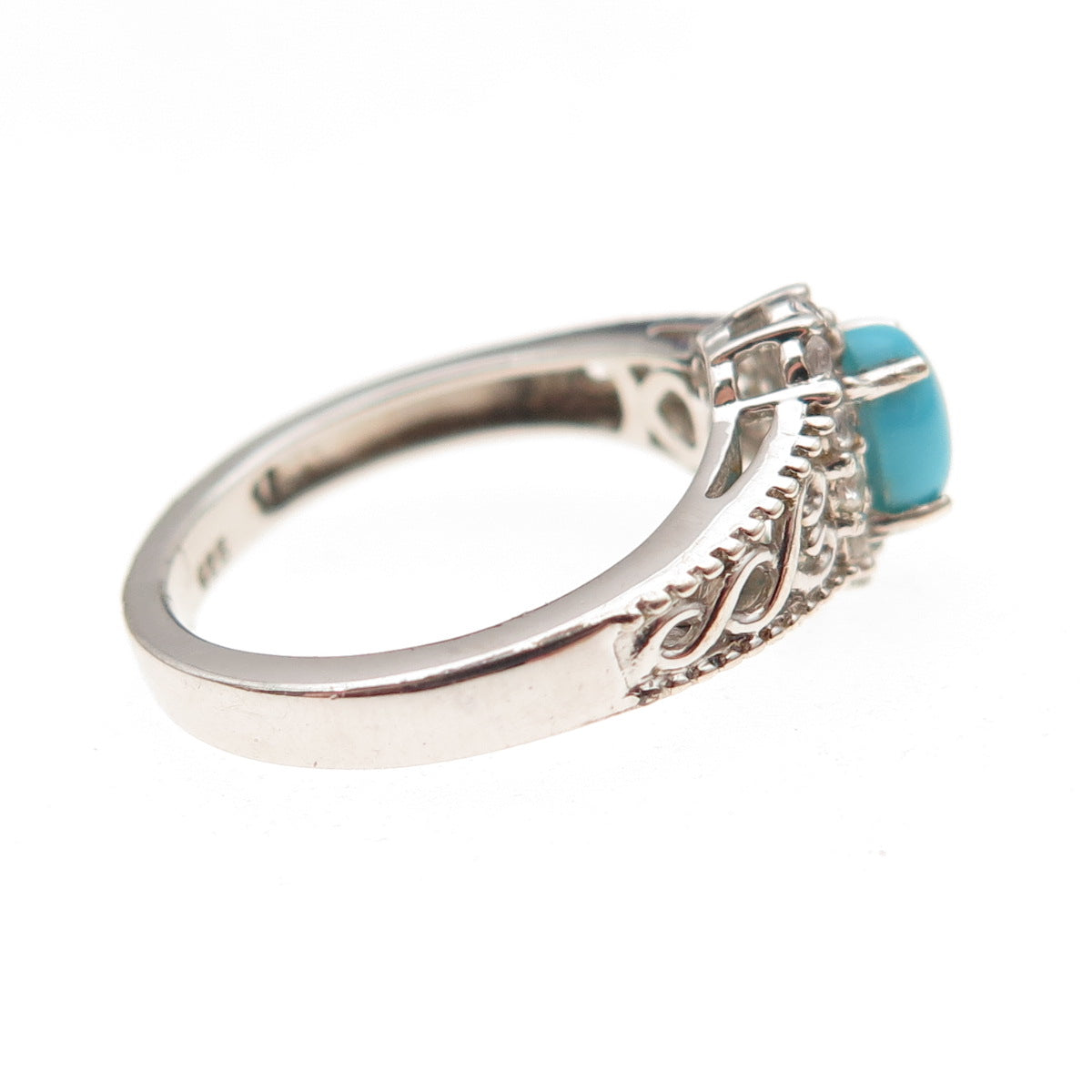 Chuck Clemency 925 Sterling Real Sleeping Beauty Turquoise Topaz Ring Size 5.25