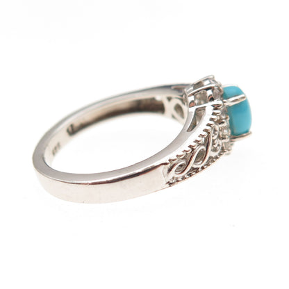 Chuck Clemency 925 Sterling Real Sleeping Beauty Turquoise Topaz Ring Size 5.25