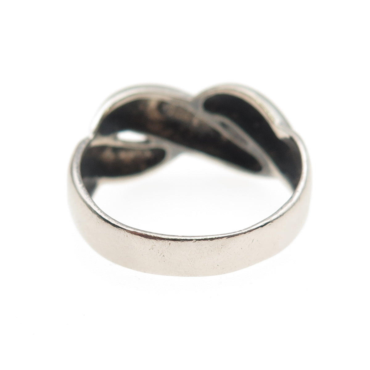 Chapal Zenray 925 Sterling Silver Vintage Modernist Twisted Oxidized Ring Size 9