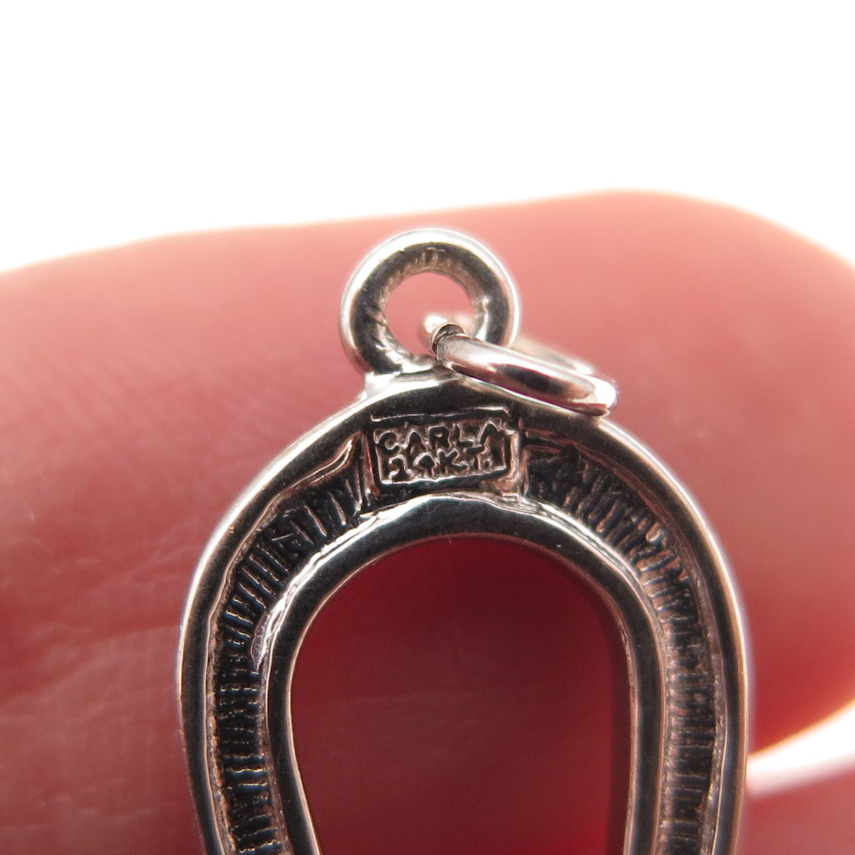 Carla 14K White Gold Vintage Horseshoe Good Luck Charm Pendant