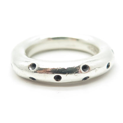 925 Sterling Silver Vintage Dots Band Ring Size 7.25