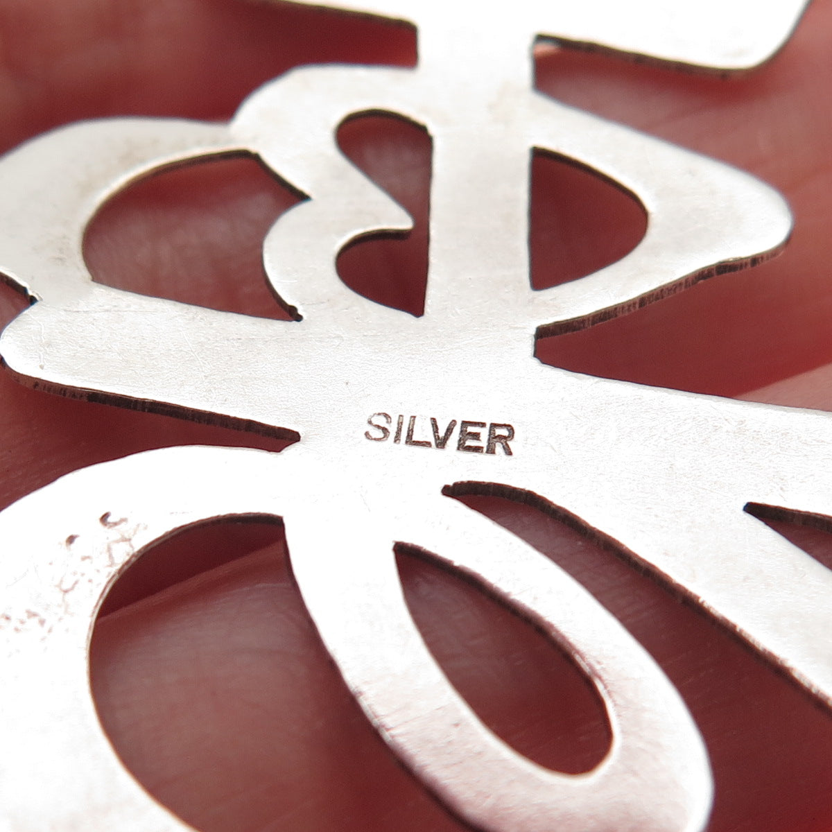 925 Sterling Silver Vintage Chinese Character Longevity Oxidized Pendant